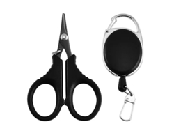 Tijeras de pesca dentadas de acero inoxidable, cortador de línea de precisión multifuncional, color negro Tommy01