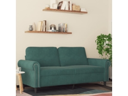 Sofá De 2 Plazas De Terciopelo Verde Oscuro 140 Cm