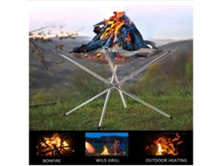Parrilla Portátil Para Fogata, Ideal Para Acampar, Barbacoas, Estufas De Leña, Jardinería, Plegable, De Malla Y Acero Inoxidable.