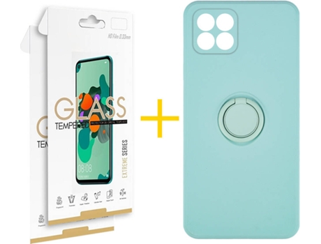 Carcasa + 2 Protectores de Pantalla para Huawei P40 Lite SKYHE Verde Agua