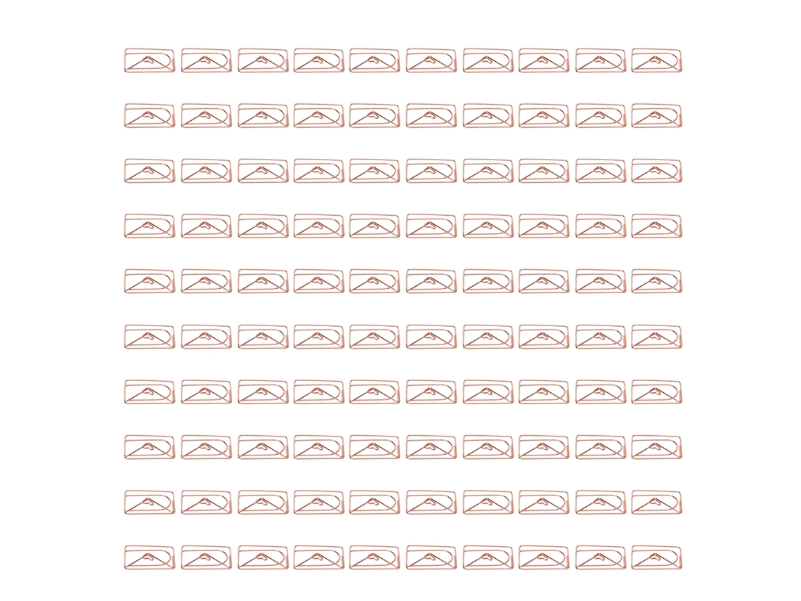 100 Clips De Papel Portátiles Mini Adorable Forma Chapada En Oro Rosa Metal Para Oficina Hogares Sobre Envelope