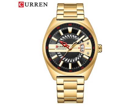 Relojes para Hombre Relojes de Pulsera de Cuarzo con Calendario Reloj de Acero Inoxidable Resistente al Agua para Hombres-Concha de Oro Negro VEANXIN
