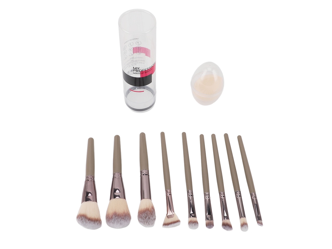 Set de brochas de maquillaje para aplicar base y sombras de ojos