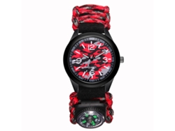 Reloj De Pulsera Para Hombre Deportivo Al Aire Libre Con Brújula Para Senderismo Montaña Camping Rojo