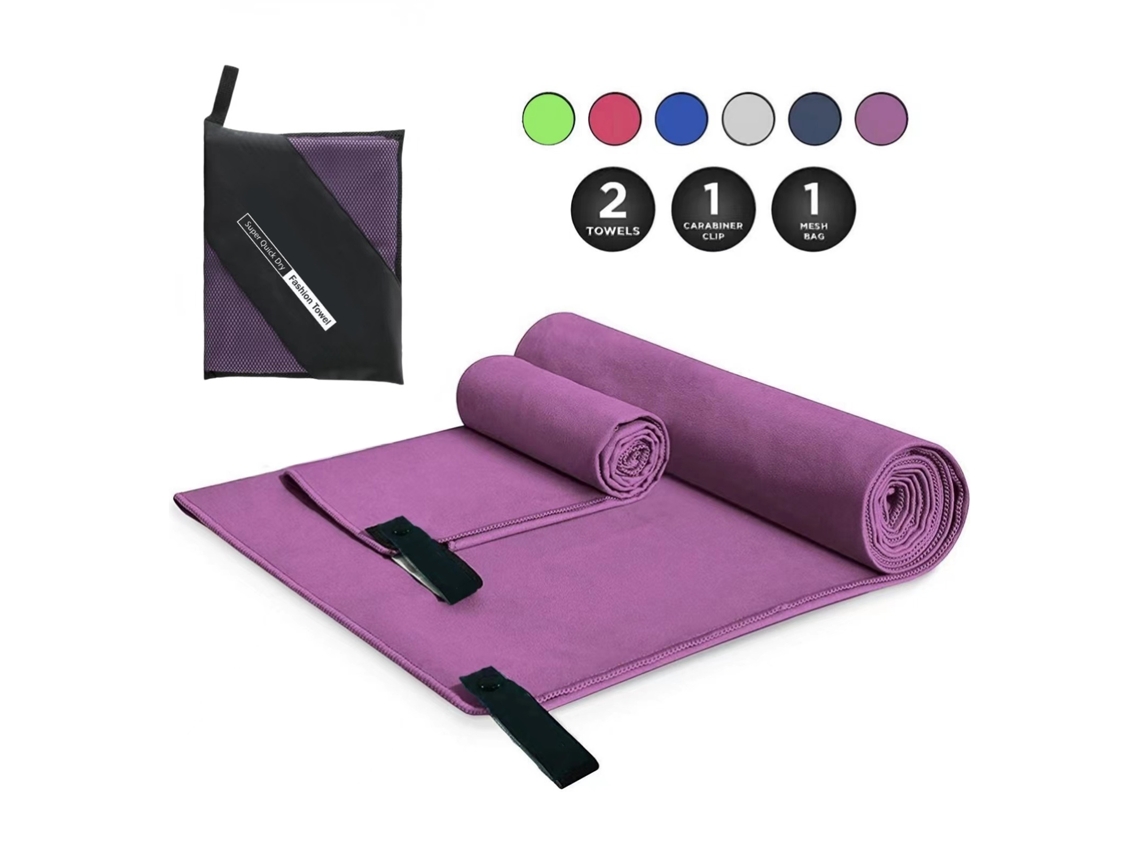 Toalla de microfibra, doble cara, absorbente, de secado rápido, con bolsa con cremallera.