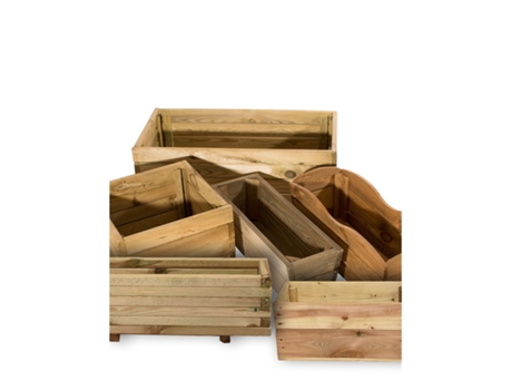Jardineras de Madera Maciza de Pino | Maceteros de madera tratada para Jardín e Terraza Rectangular