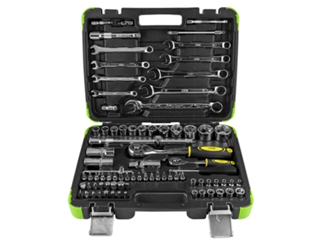 Caja de Herramientas de 82 Piezas con Llaves Hexagonales - Cromada