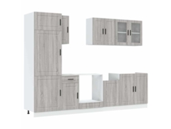Juego de gabinetes de cocina Kalmar Sonoma Grey (8 piezas) EXCLUSIVO DE LA CASA