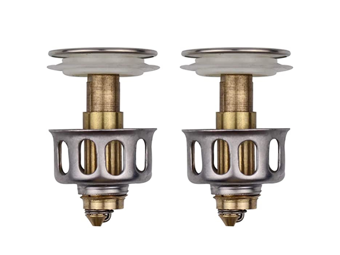 2 Tapones De Desagüe Universales Con Filtro Y Cesta Para Fregadero De Baño Y Cocina.
