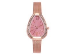 Reloj De Cuarzo Para Mujer Con Correa De Piel Sintética Y Diamantes De Imitación Vansvar (rosa)