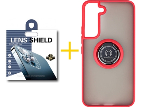 Carcasa + 1 Protector de Cámara para Samsung Galaxy S22 Plus 5G SKYHE Rojo