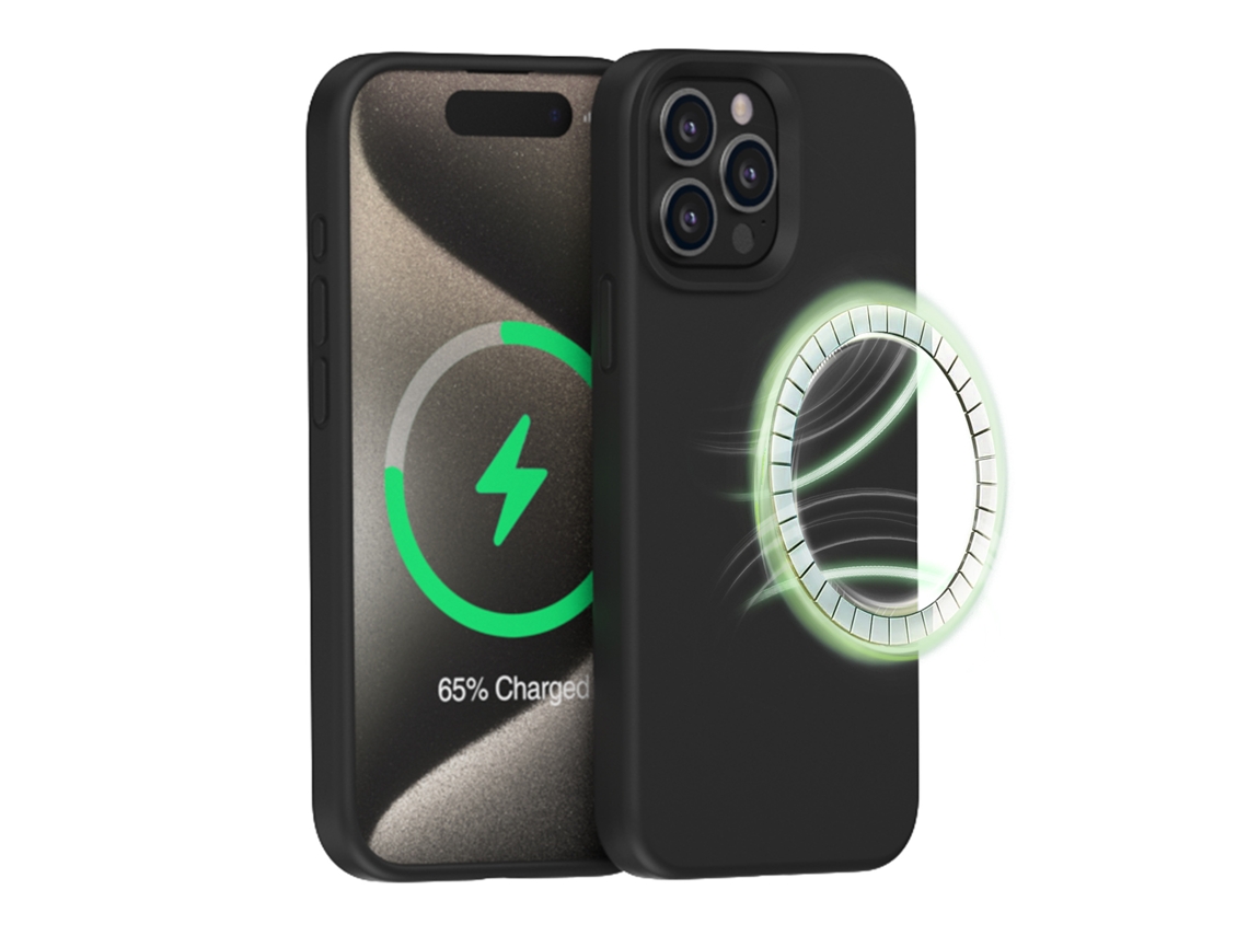 (negro (magnético), Iphone 14 Pro) Funda Para Iphone, Silicona Líquida, Magnética.
