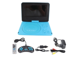 Reproductor De Dvd Portátil Hd De 6,8 Pulgadas, Televisor Multifuncional Para Coche Y Exteriores Con Cargador (azul)