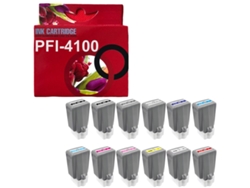 Pfi-4100 Pfi4100 Pack 12 Cartuchos De Tinta Pigmentada Multicolor Compatible Con Canon Ipf Pro-1100