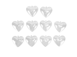 5 Bolas De Plástico Transparente Rellenables Con Forma De Corazón Para Manualidades, Navidad, Cumpleaños.