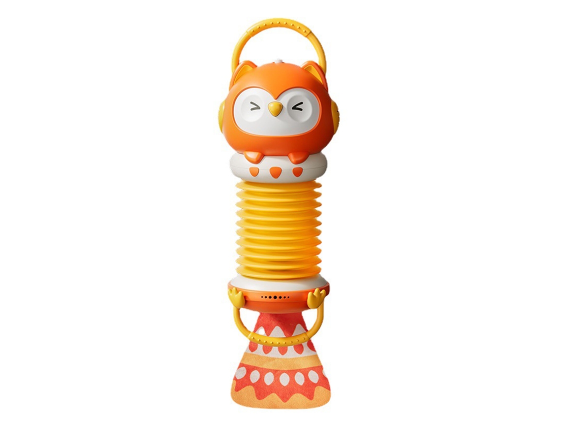 2026-juguete Acordeón Para Niños Con Diseño De Búho, Mango Ergonómico, Musical Educativo Y De Iluminación, Naranja