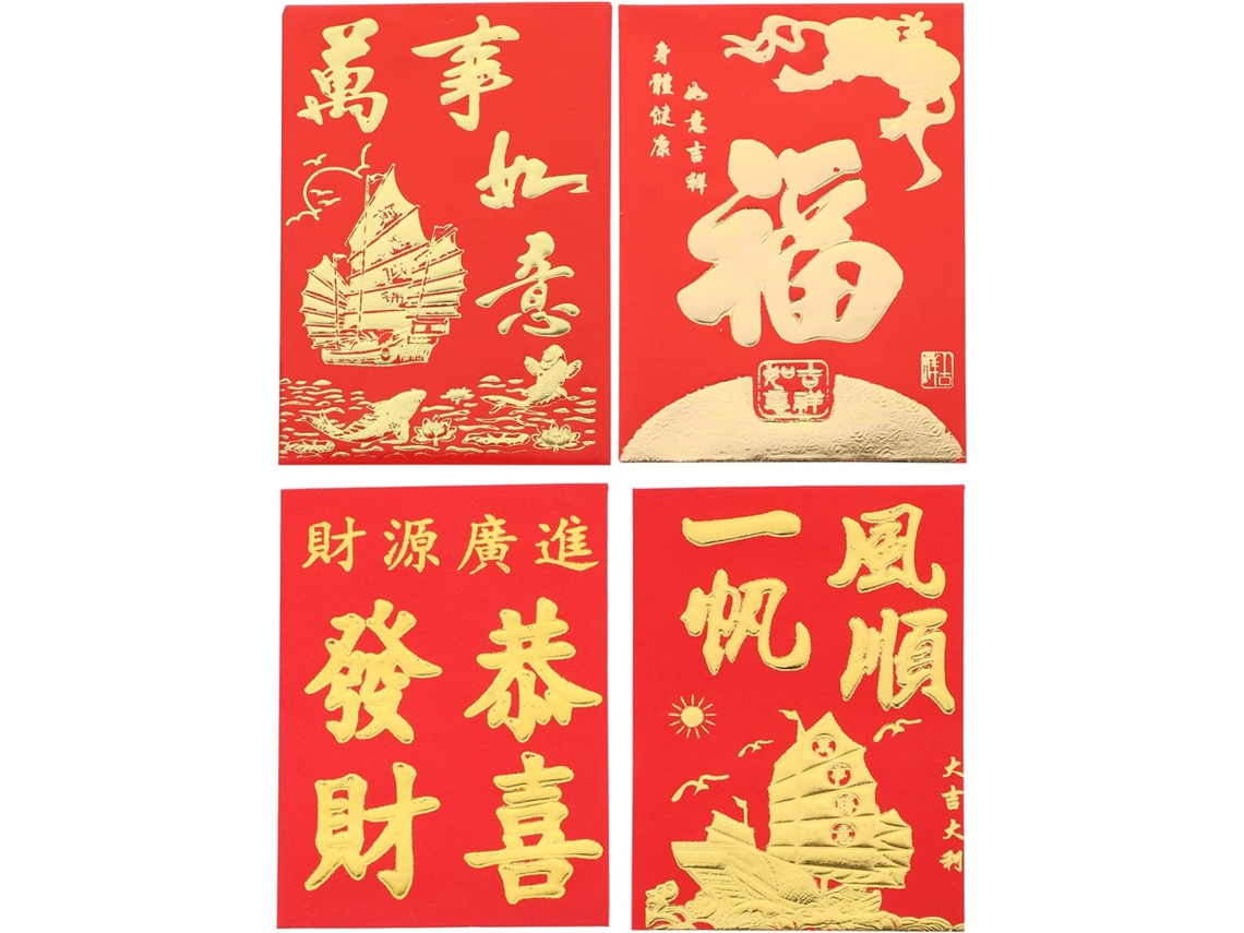 160 Sobres Tradicionales De Papel Rojo Para El Año Nuevo Chino: Decorativos Y Resistentes.