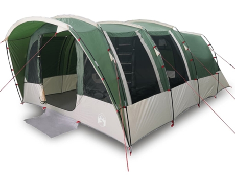 vidaXL Tienda de campaña familiar túnel 8 personas impermeable verde
