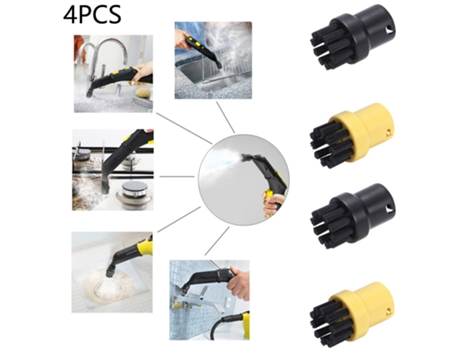 Paquete de 4 cepillos de Limpiador de vapor, cepillo redondo para Karcher Sc952 Sc1052 Sc1122 Sc1125, Kit de repuesto para aspiradora, limpieza del...