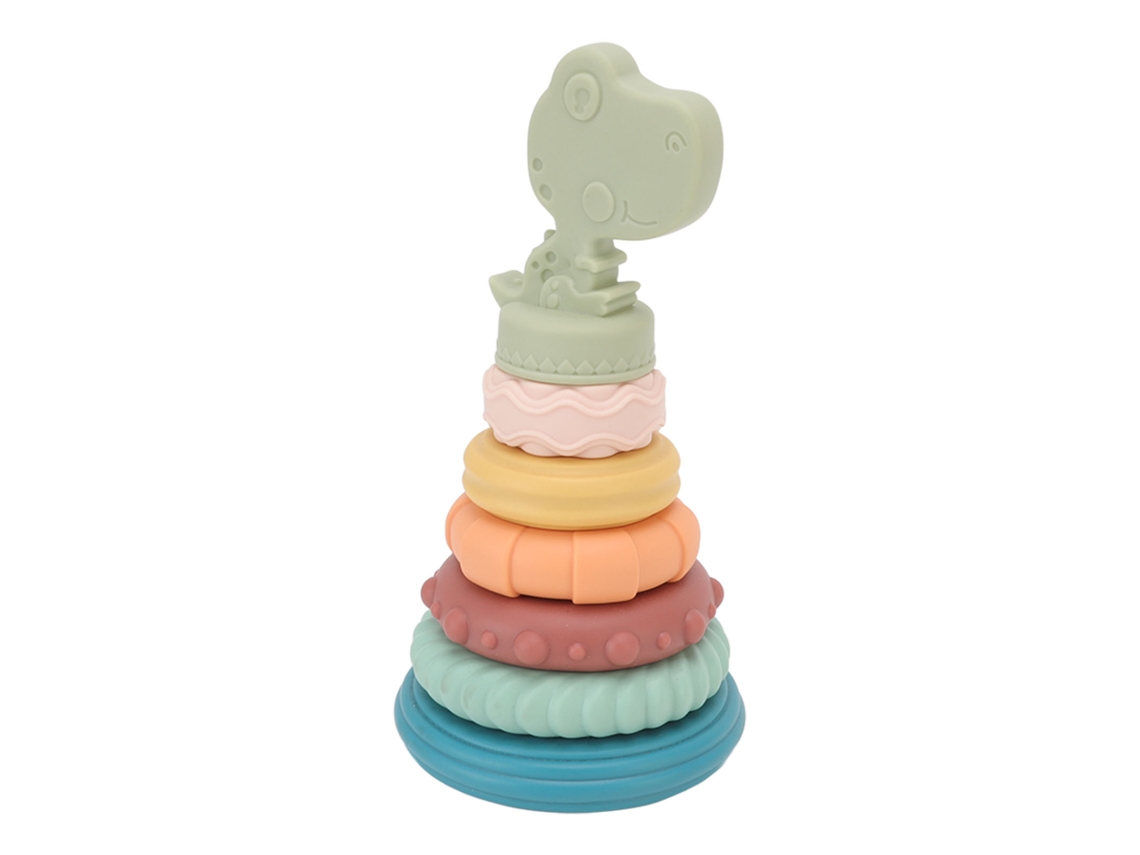 Anillos Apilables Sensoriales Para Bebés Con Dinosaurios - Juguete Educativo De Plástico