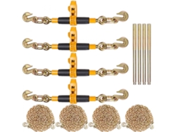 Juego de 4 tensores de cadena G80 con clic y trinquete para cargas hasta 3220 kg Tekmaquinas