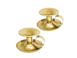 2026-porta Velas De Metal Dorado, 2 Unidades, Diseño Simple Para Velas De Taper, Mesa De Cena