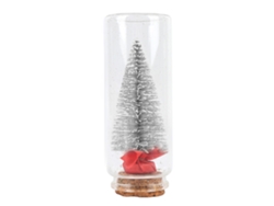 Pequeño Árbol De Navidad Artificial Decorativo Para Mesa Con Cinta Roja Y Plateada, Miniatura Portátil Para Navidad.
