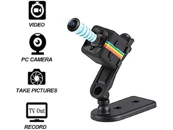 Cámara de vigilancia inalámbrica portátil de alta definición con ángulo de visión ultra amplio de 140°, color negro USHION