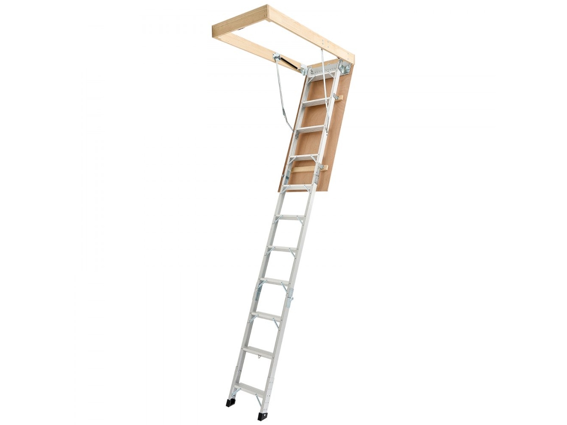 Escalera de Aluminio Ajustable para Ático 170kg con Sistema Hidráulico Tekmaquinas