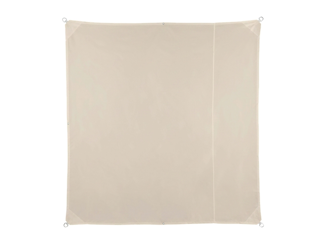 Relaxdays Toldo Vela Cuadrado, Hidrófugo, Protección Rayos Uv, Con Cuerdas Para Tensar, Beige, 2 X 2 M