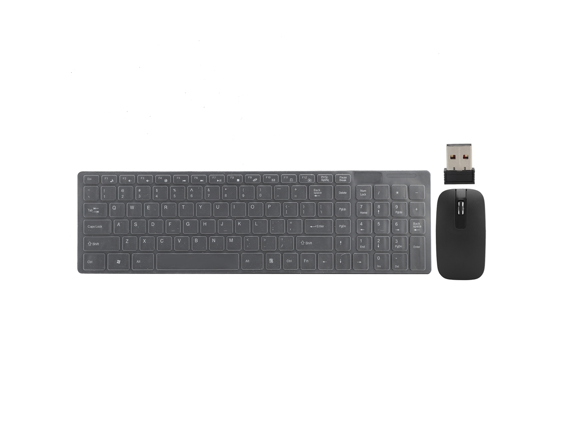 Combo De Teclado Y Ratón Inalámbricos Con Conexión Remota De 10 M Para Ios/windows/android - Negro
