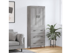 Aparador Alto Madera Contrachapada Gris Sonoma 69,5x34x180 Cm