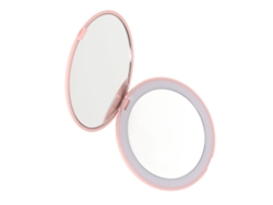 Espejo De Maquillaje Led Plegable Portátil De 3,5 Pulgadas, Aumento De 1x Y 2x, Luz Diurna Rosa De 6500k, Ideal Para Viajes.