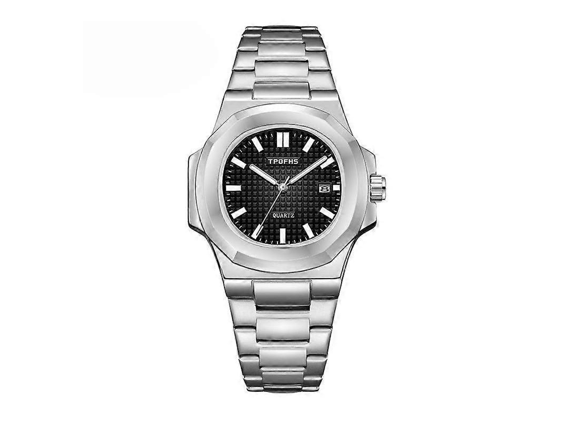 Reloj Ruo Lin Do para hombre con correa de acero luminosa y calendario sencillo Hengrongshen
