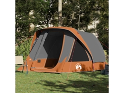 Tienda De Campaña Familiar 6 Personas Impermeable Gris Naranja