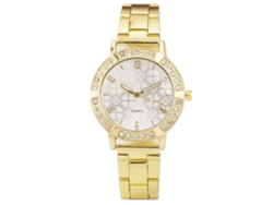 Reloj De Pulsera Unisex De Acero Inoxidable, Estilo Casual Y Elegante, Con Movimiento De Cuarzo, Color Dorado.