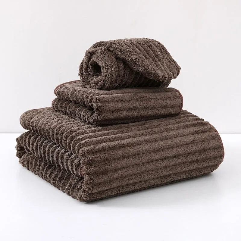 Terciopelo Caramelo Marrón - Toalla Gruesa De 35 X 75 Cm (te