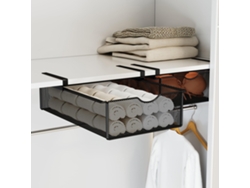 Juego De 2 Cajas Organizadoras Para Ropa Interior Y Calcetines. Cesta Extraíble Para Sujetadores, Ideal Para Armarios Y Dormitorios (negro)