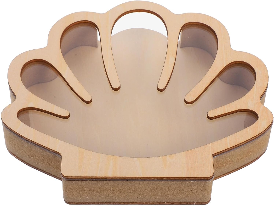 Almacenamiento Madera Concha Resistente Elegante Organizar Objetos Pequeños Dormitorio Hogar Caja