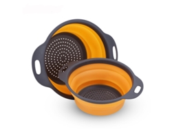 (naranja L) Cesta De Drenaje De Silicona Para Lavar Frutas Y Verduras, Cesta Plegable Para Purificar El Agua De La Cocina