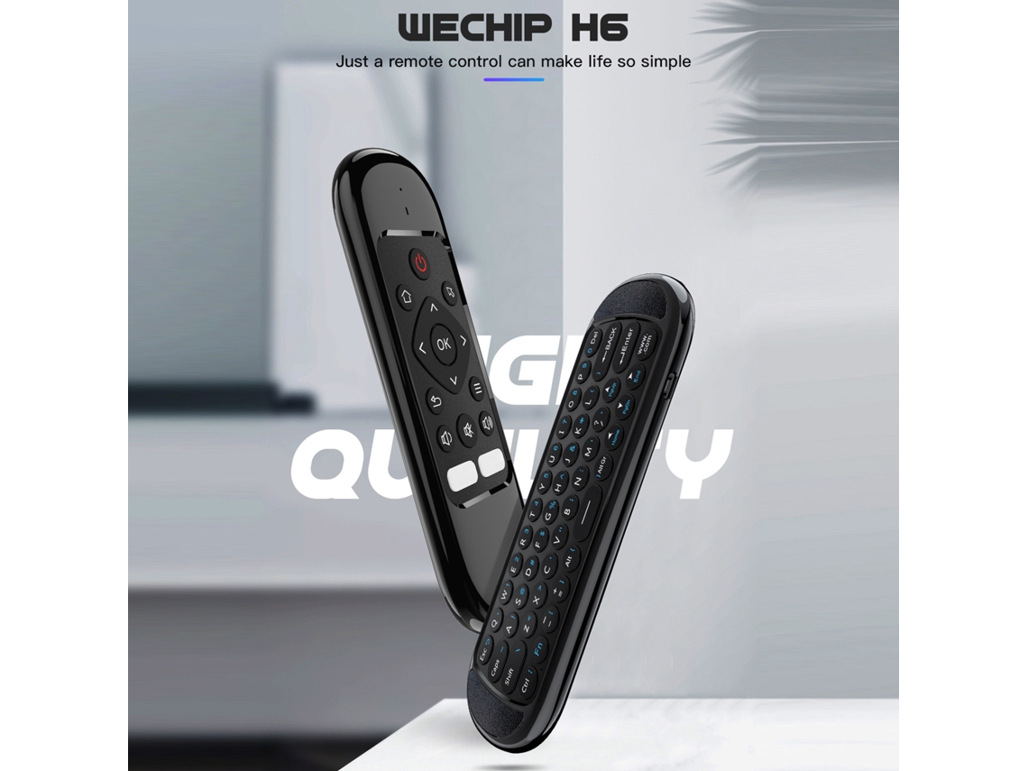 Control Remoto Wechip H6, Ratón Aéreo 2.4g, Mini Teclado Ir, Giroscopio De 6 Ejes Para Android Tv Box Y Pc.