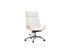 Sillón de Escritorio Moderno Madera Clara Y Blanca Curved MILIBOO