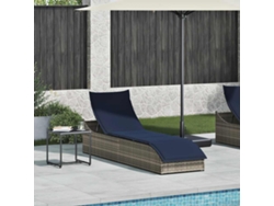 Tumbona plegable con almohada y espacio de almacenamiento - Patas de mimbre HARLANV1