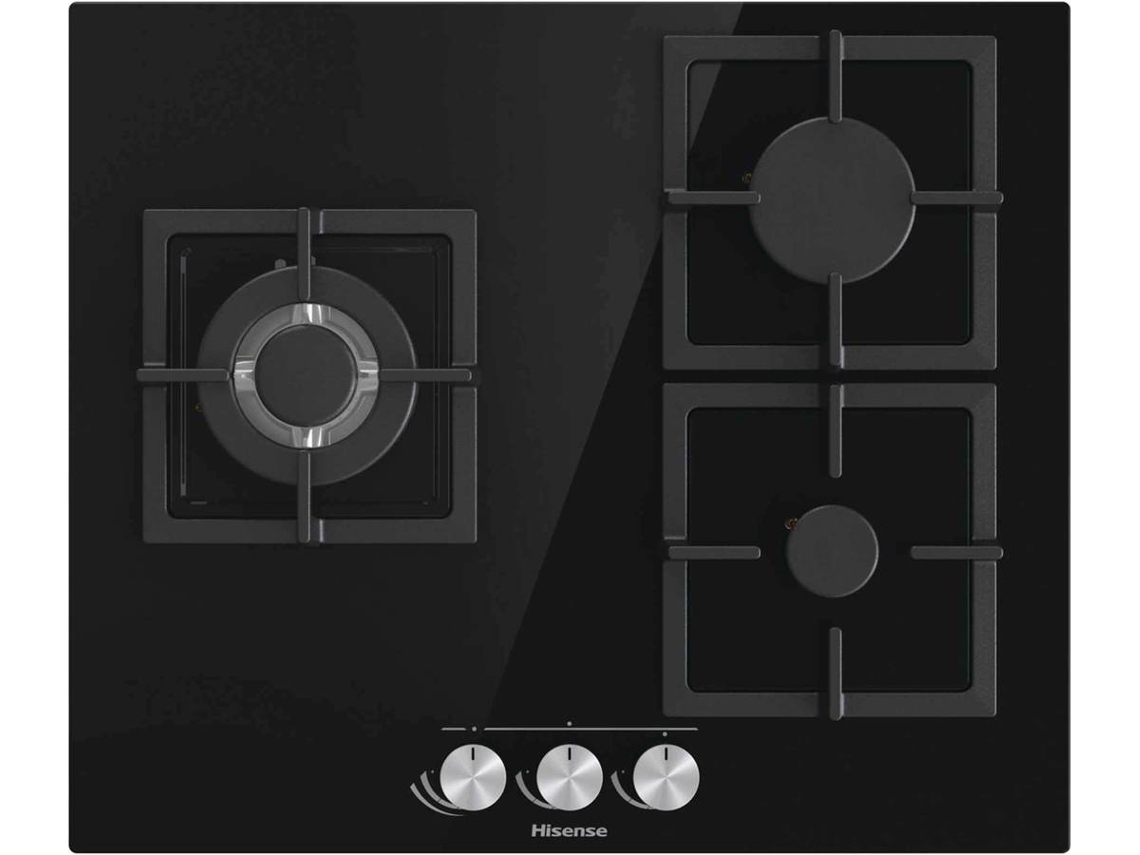 Placa de Gas HISENSE GG633B (Gas Natural - 60 cm - Negro)