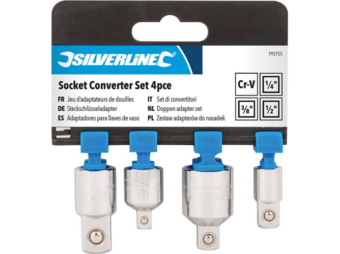 Conjunto de Adaptadores para Llaves de Vaso SILVERLINE 793755 - 4 piezas