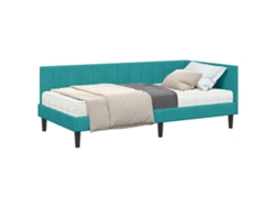Maison Exclusive - Estructura De Cama Esquina Con Colchón 2 Pcs Tuquesa Terciopelo