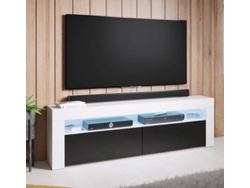 Mueble TV MÓVEIS BONITOS Aker (140x35x50.5 cm - Blanco y Negro - Melamina)