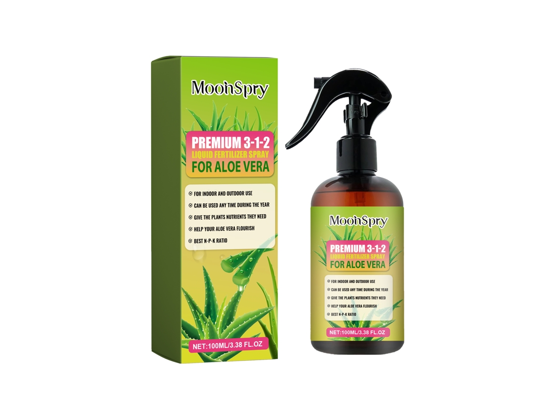 Fertilizante líquido premium 3 1 2 de aloe vera en spray. Estimula el crecimiento y previene la pudrición. 100 ml.