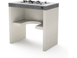 Modulo con placa a gas TUOZI Plan/Venit 78 (Blanco, Gris - 78x47x77cm)