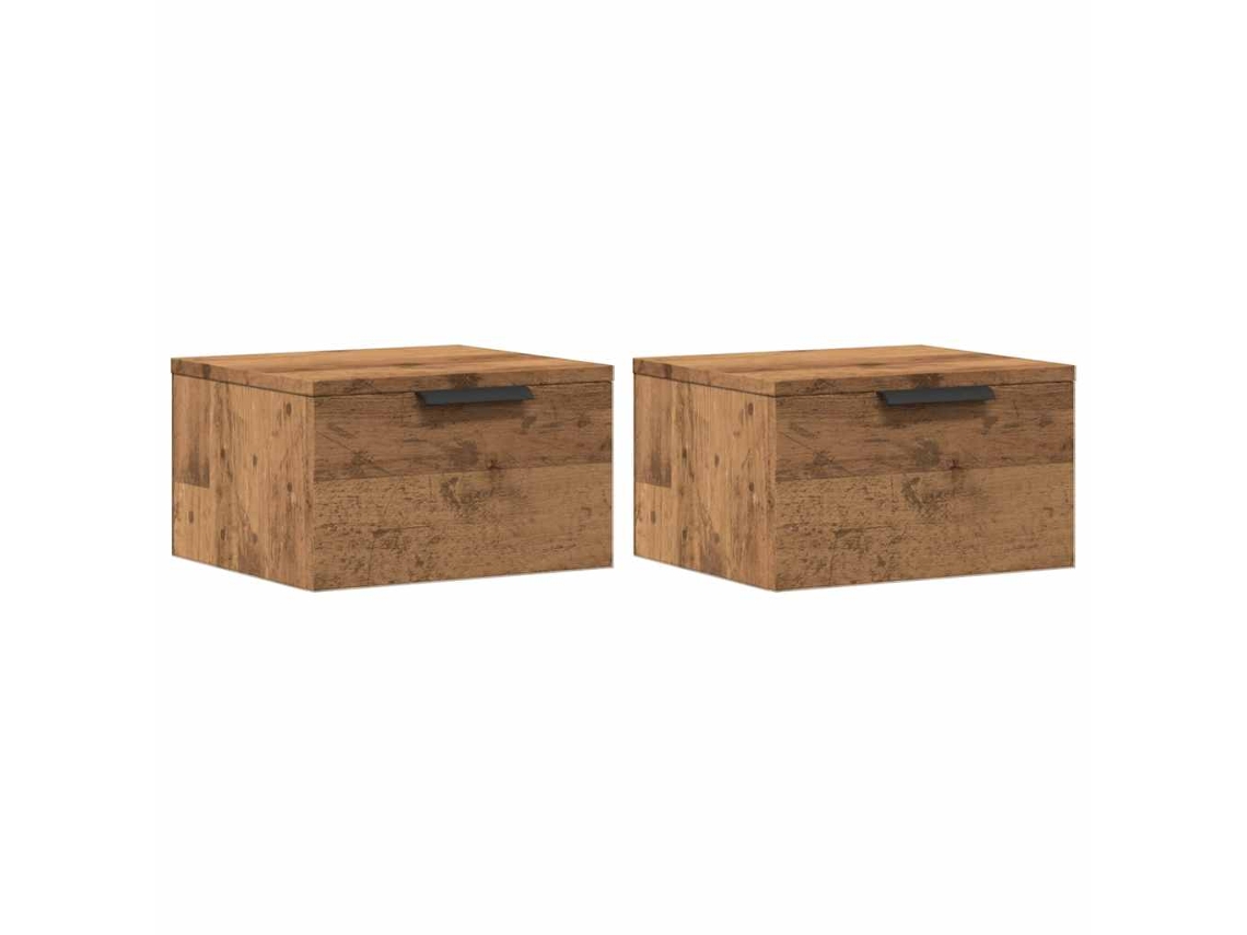 Maison Exclusive - Mesitas De Noche De Pared 2 Uds Roble Artisan 34x30x20 Cm